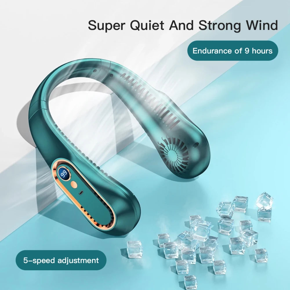 Portable Bladeless Neck Fan for breezy beach bliss