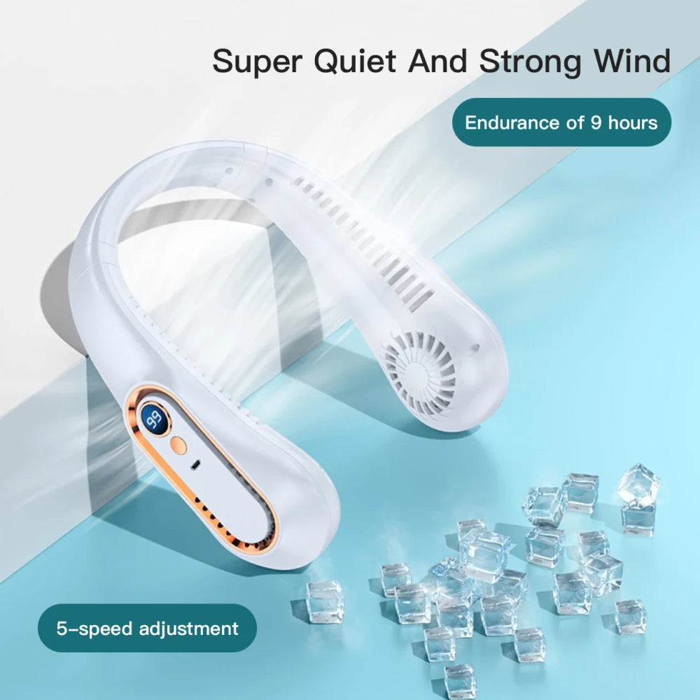 Portable Bladeless Neck Fan for breezy beach bliss