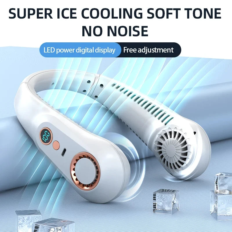 Portable Bladeless Neck Fan for breezy beach bliss